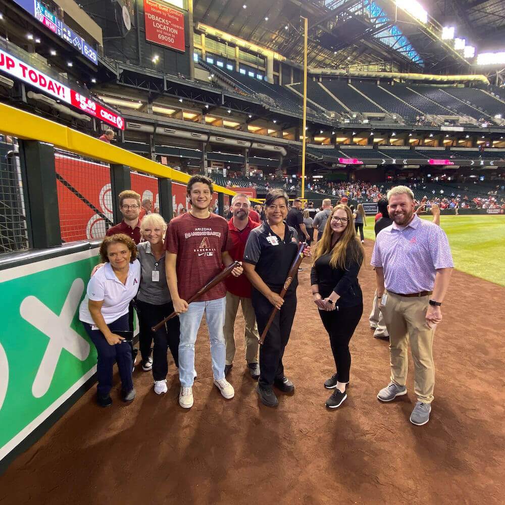 operations team on a baseball field