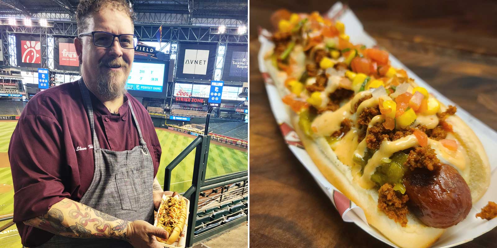 Chef Steve Tilder with the Arizona Diamondbacks Dog