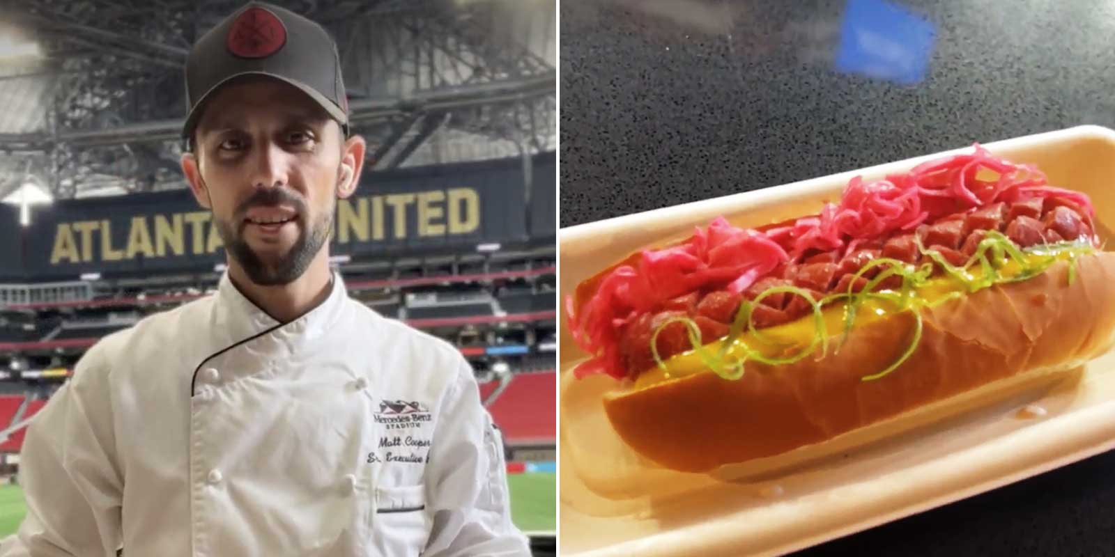 Chef Matt Cooper with the Kobe Beef Dog