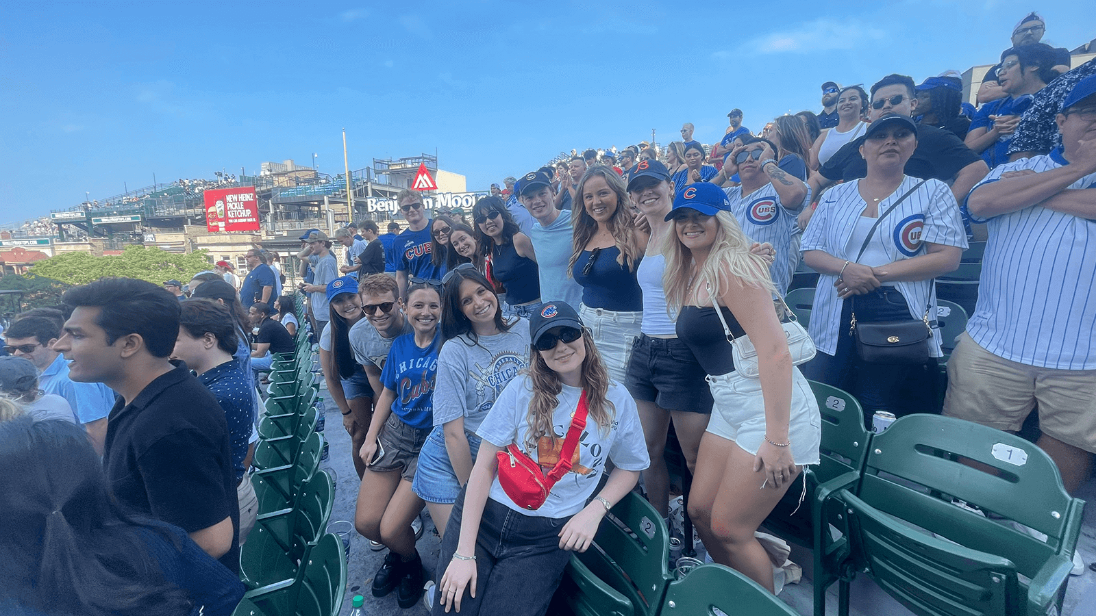 Interns at a Cubs baseball game