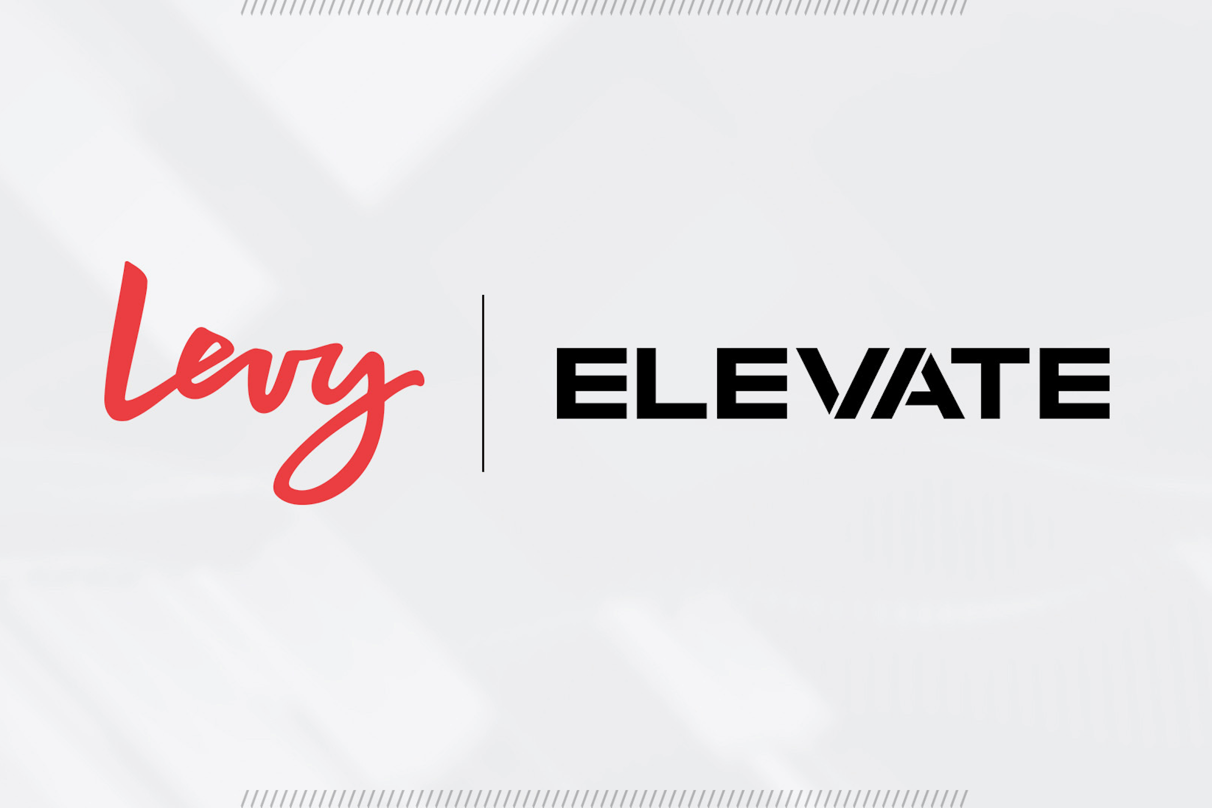 Levy logo lockup with Elevate logo