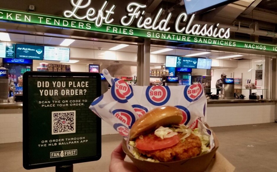 Mobile ordering can be accessed through smartphone apps and QR codes at most ballparks this season